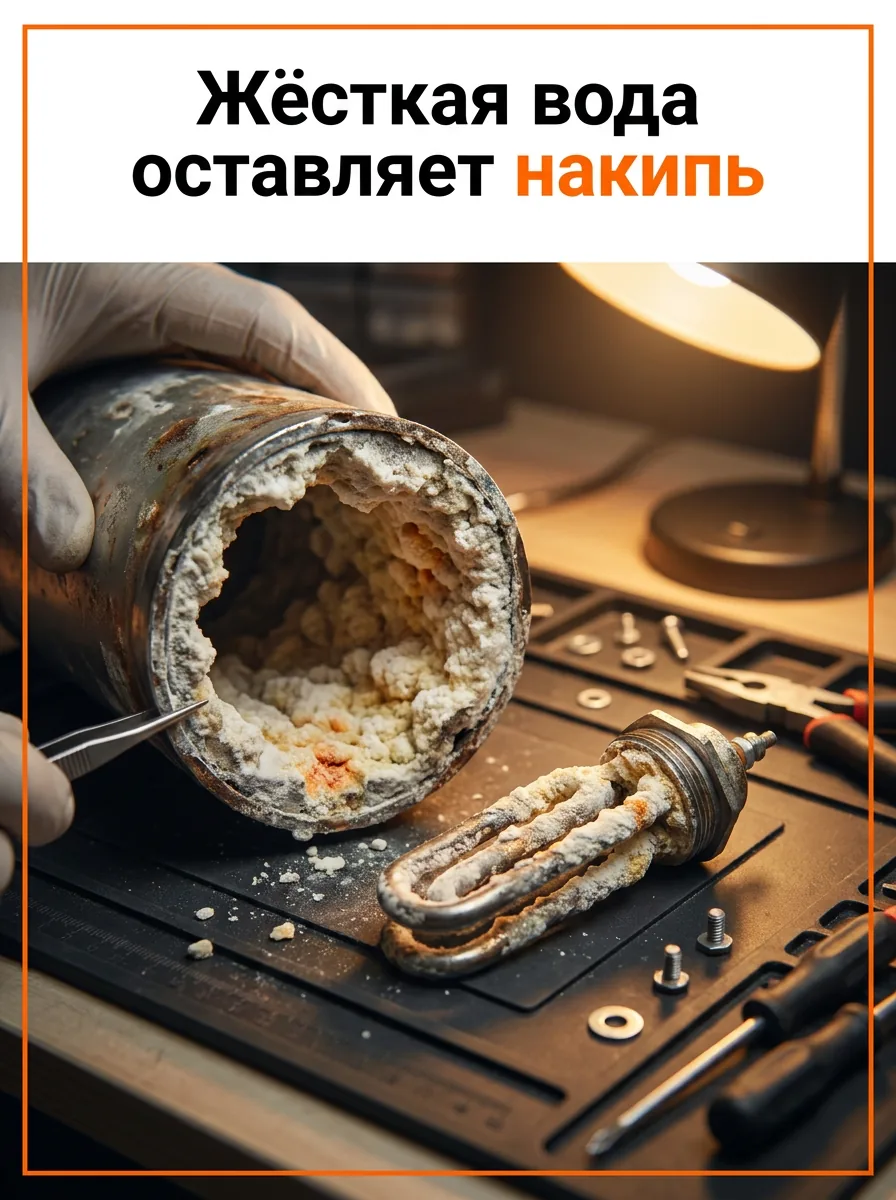 Жёсткая вода оставляет накипь