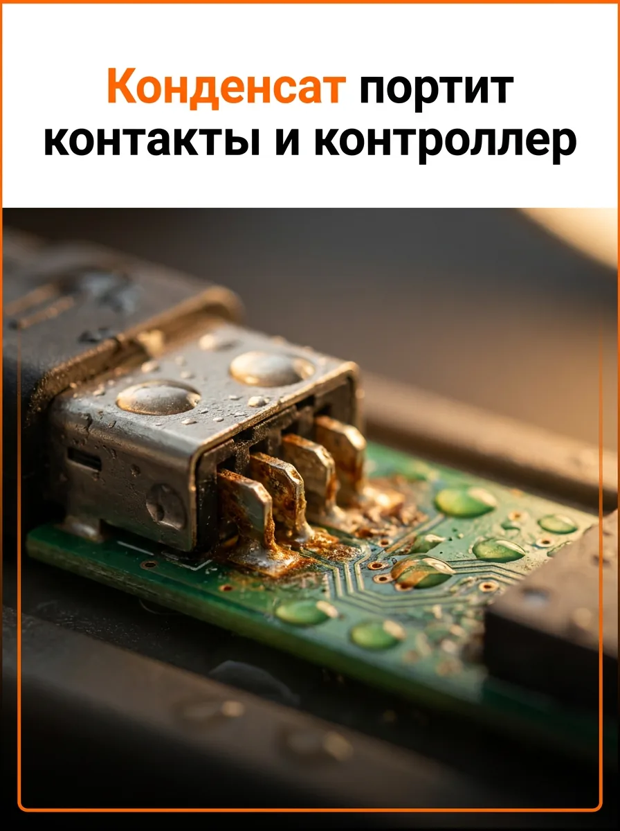 Конденсат портит контакты и контроллер