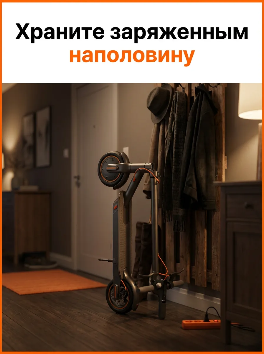 Храните заряженным наполовину
