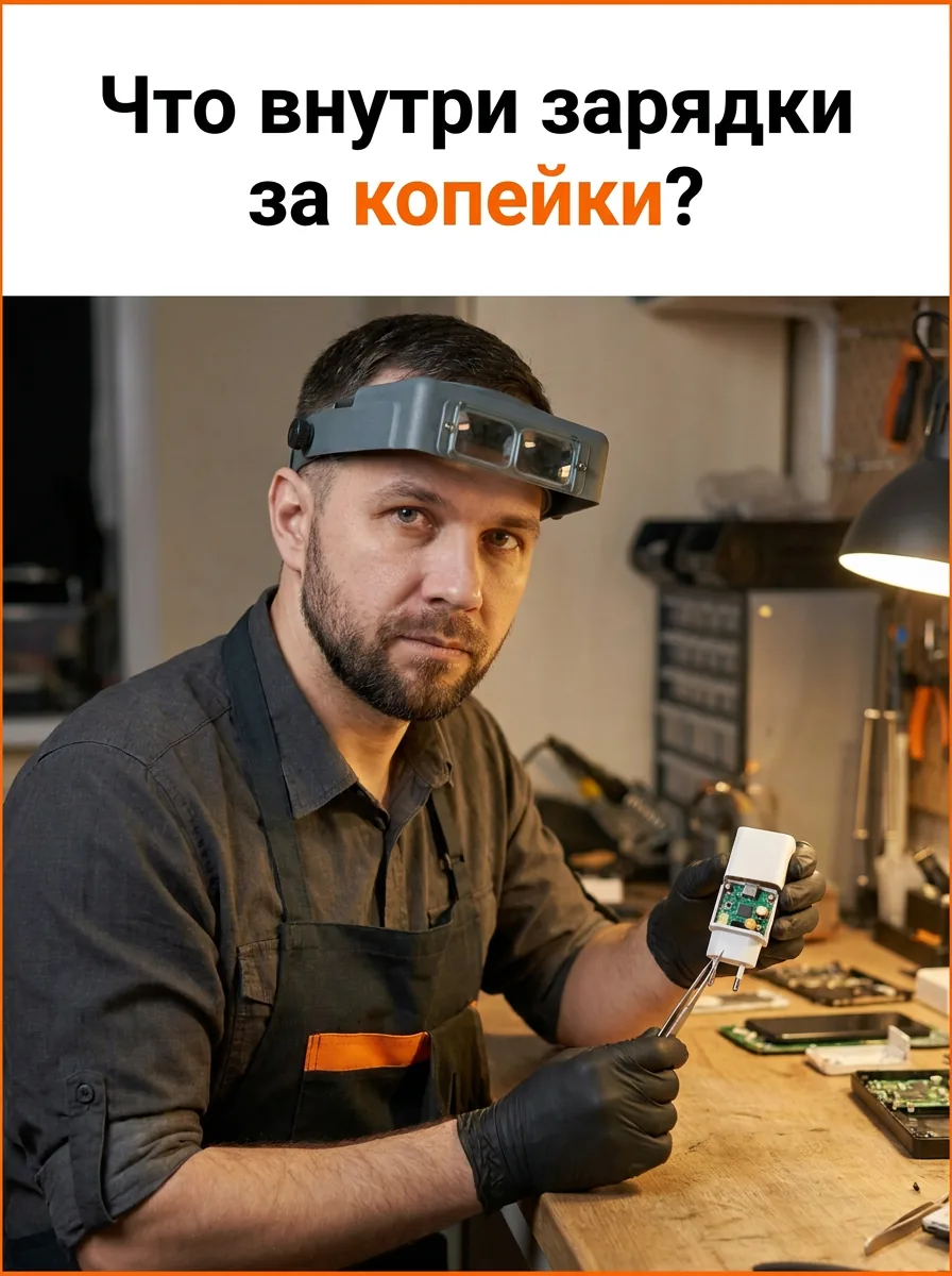 Что внутри зарядки за копейки?