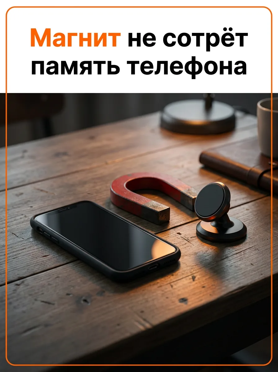 Магнит не сотрёт память телефона