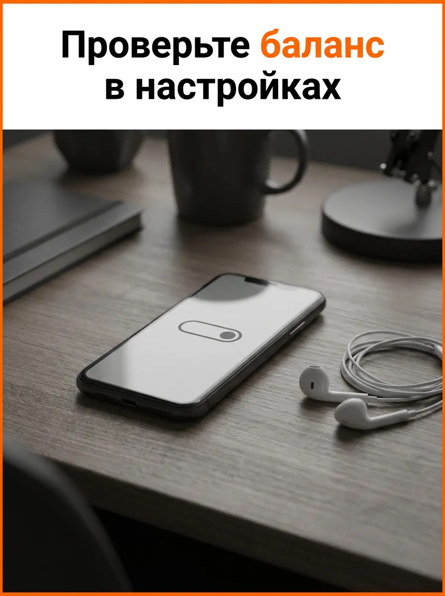 Проверьте баланс в настройках