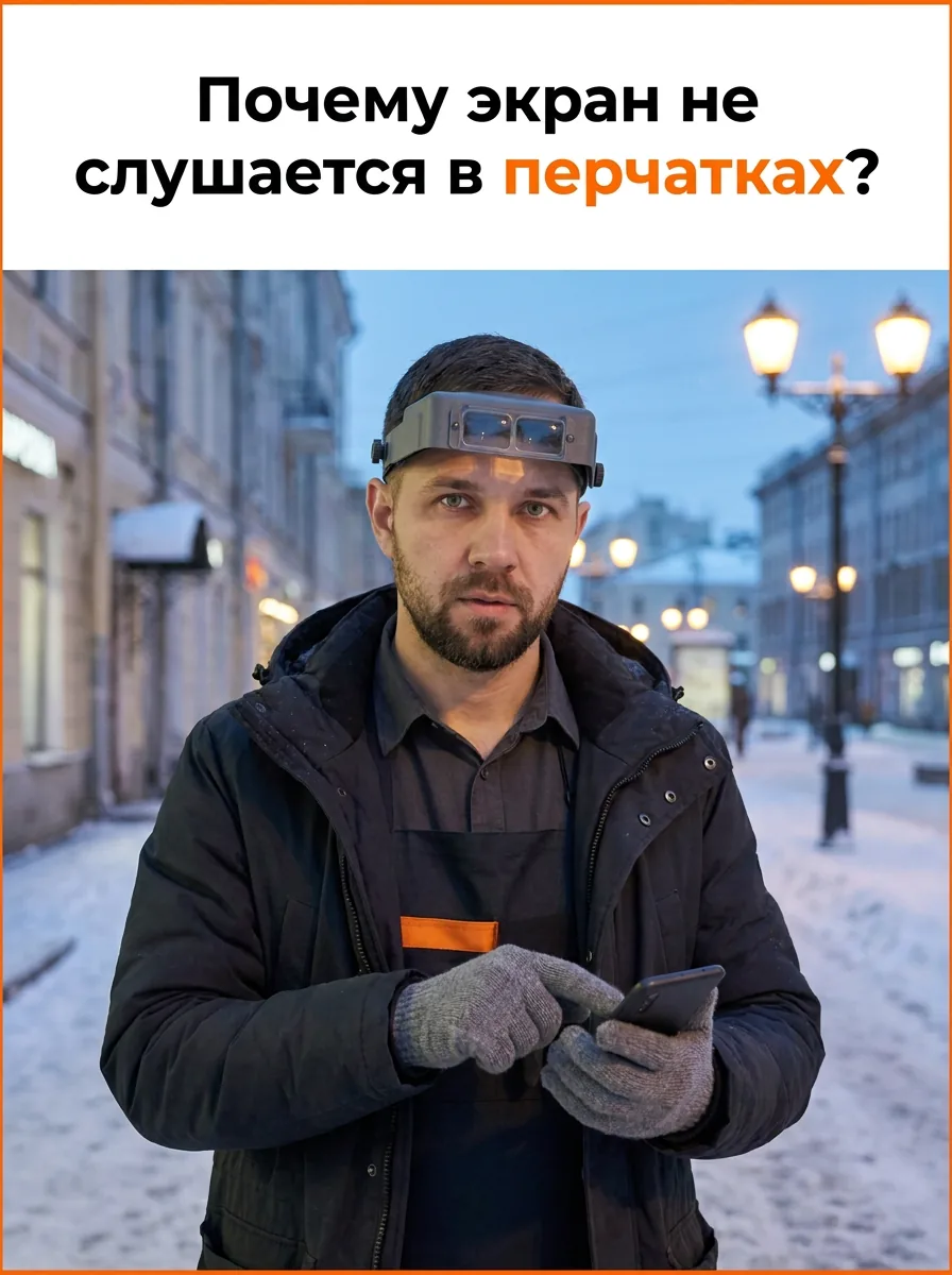 Почему экран не слушается в перчатках?