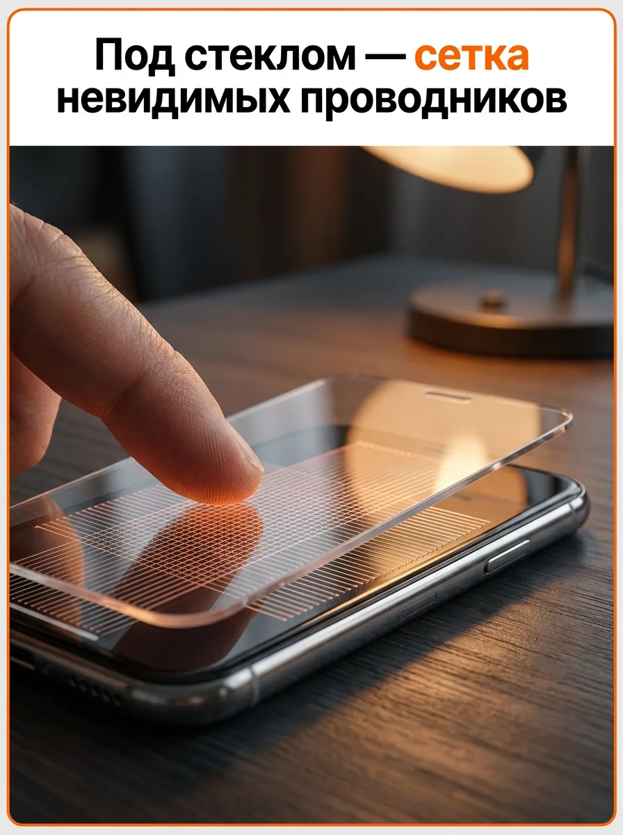Под стеклом — сетка невидимых проводников