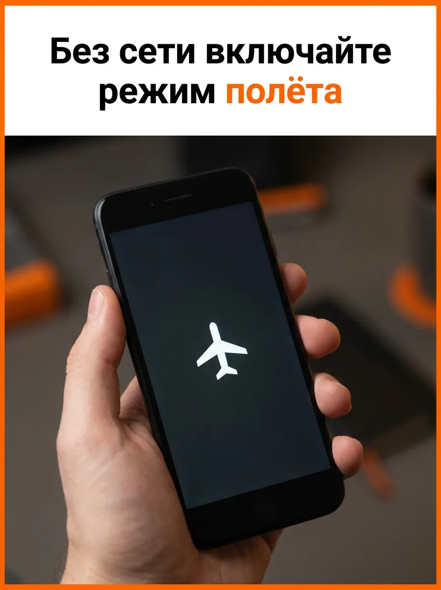 Без сети включайте режим полёта