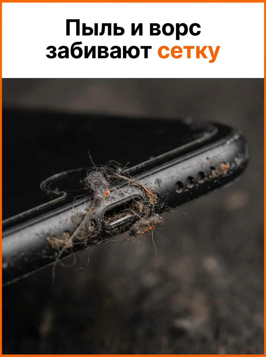 Пыль и ворс забивают сетку