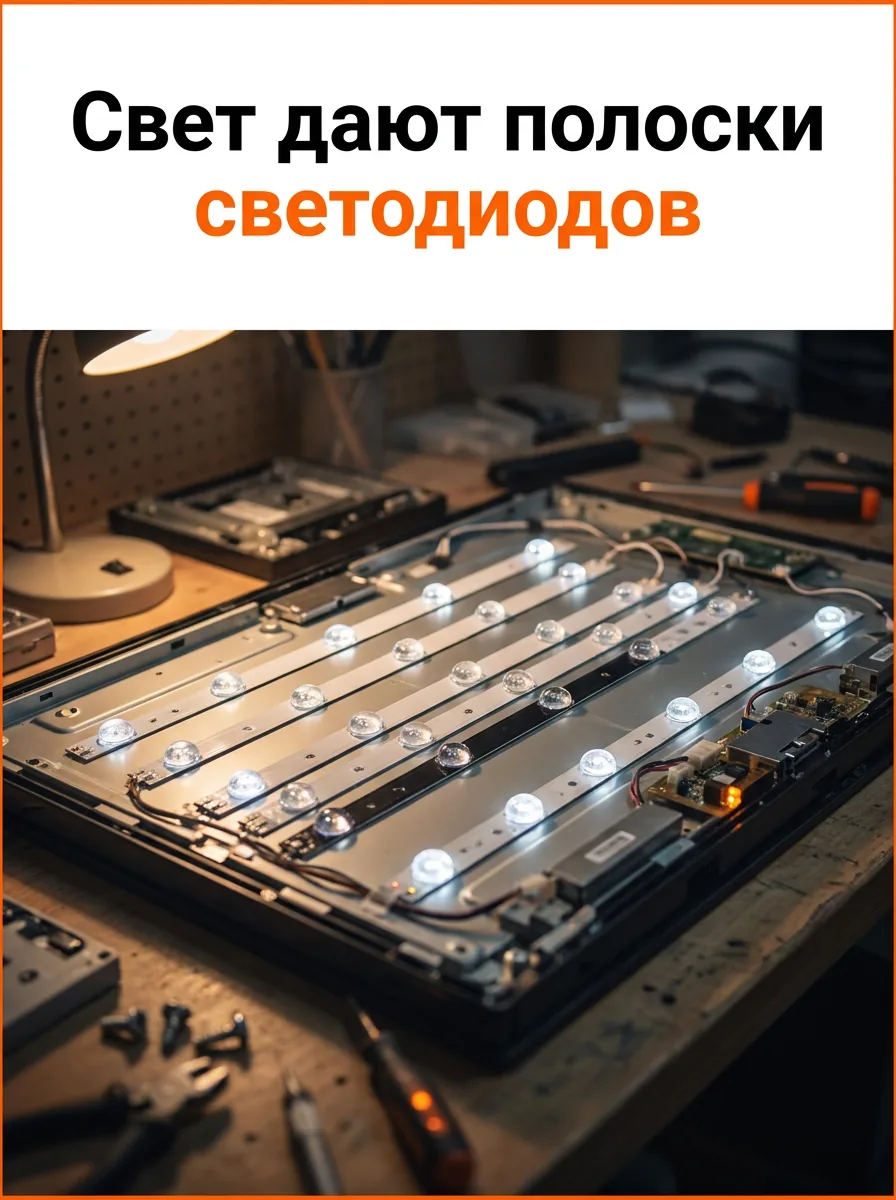 Свет дают полоски светодиодов