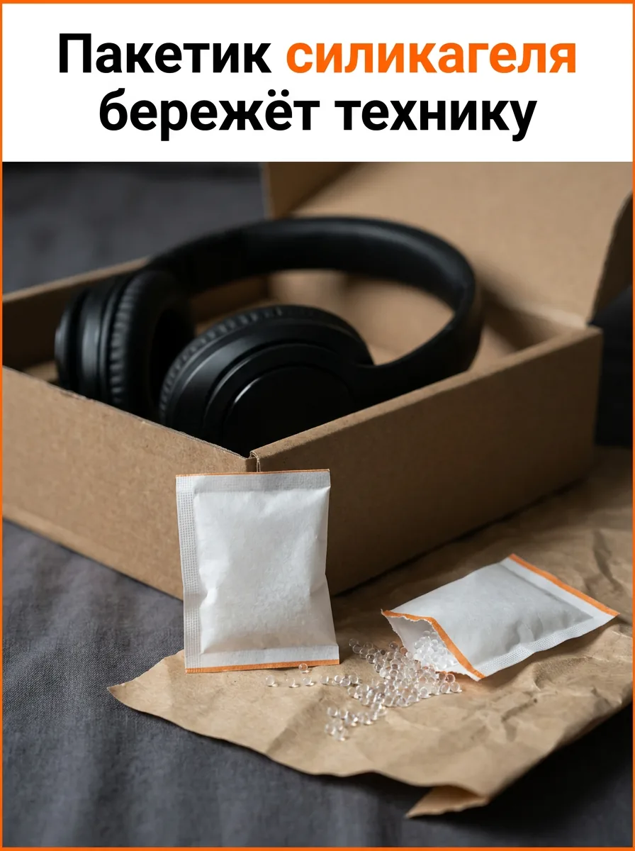 Пакетик силикагеля бережёт технику