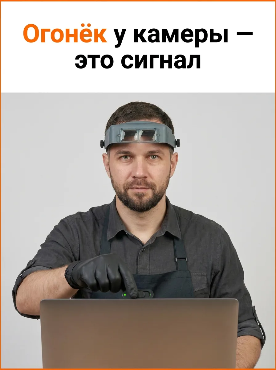 Огонёк у камеры — это сигнал